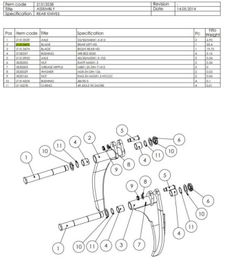 21513473 Сучкорезный нож нижний левый Kesla