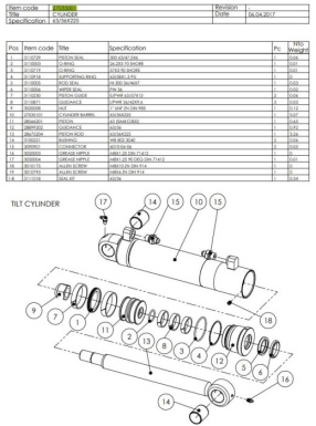 27035001 Цилиндр наклона Kesla