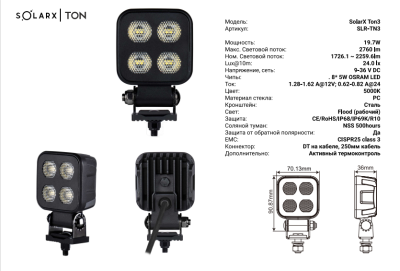 Фара светодиодная SolarX Ton3 LED 8*5W, 9-36V DC Osram Flood
